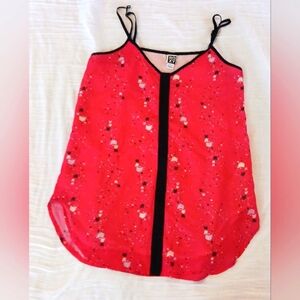 Roxy sz Medium Summer Top Red Black lined